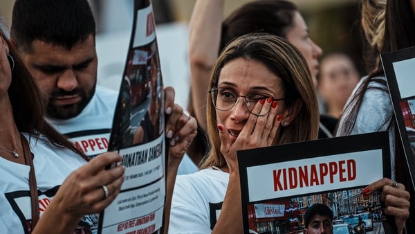 Families of those kidnapped by Hamas demonstrating in Tel Aviv last month