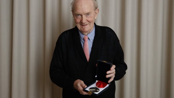 Shane de Blacam holding his RA Architecture Prize (Pic: Getty Images / John Phillips)