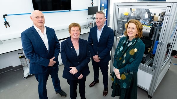 From left, Dr Martin Crawford, Eakin Healthcare, Dr. Vicky Kell, Invest Northern Ireland, Padraic Dempsey, CEO, Eakin Healthcare and Mary McAllister, Eakin Healthcare